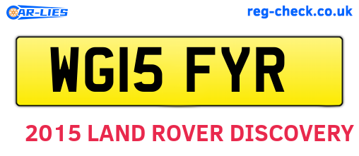 WG15FYR are the vehicle registration plates.