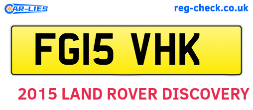 FG15VHK are the vehicle registration plates.