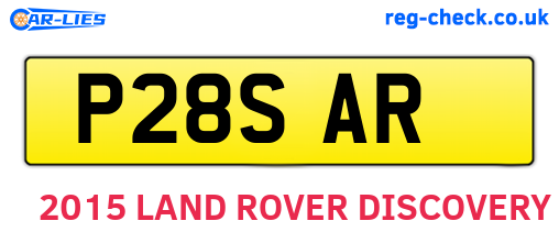 P28SAR are the vehicle registration plates.