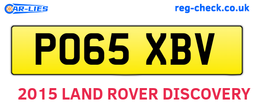 PO65XBV are the vehicle registration plates.
