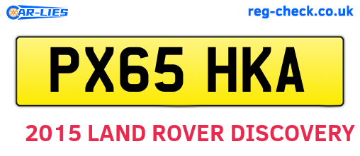 PX65HKA are the vehicle registration plates.