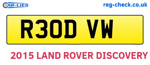 R30DVW are the vehicle registration plates.