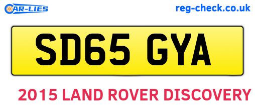 SD65GYA are the vehicle registration plates.