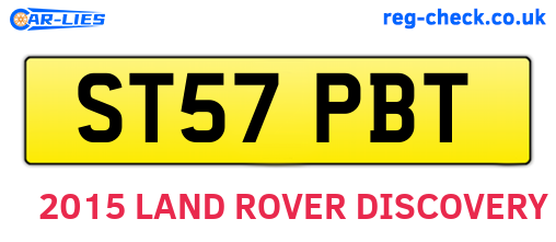 ST57PBT are the vehicle registration plates.