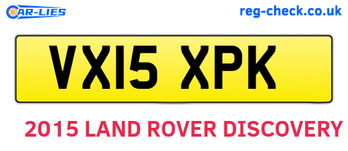 VX15XPK are the vehicle registration plates.