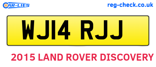 WJ14RJJ are the vehicle registration plates.