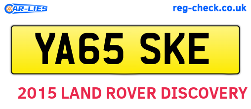 YA65SKE are the vehicle registration plates.