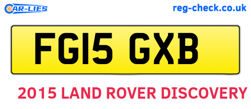 FG15GXB are the vehicle registration plates.