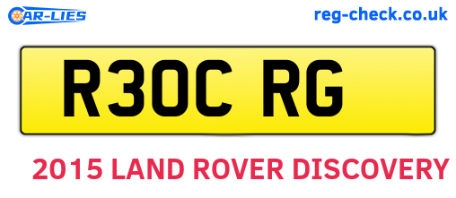 R30CRG are the vehicle registration plates.