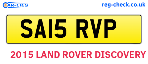 SA15RVP are the vehicle registration plates.