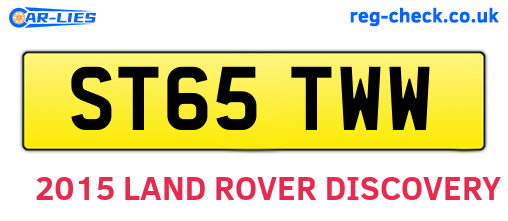 ST65TWW are the vehicle registration plates.