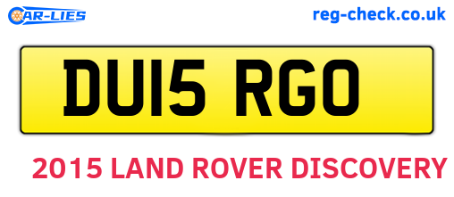 DU15RGO are the vehicle registration plates.