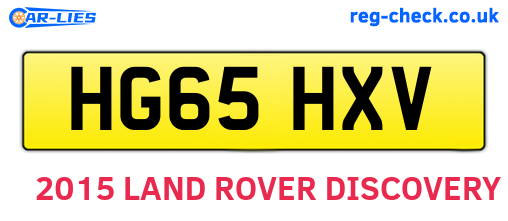 HG65HXV are the vehicle registration plates.