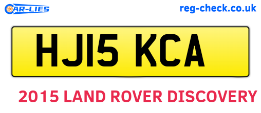 HJ15KCA are the vehicle registration plates.