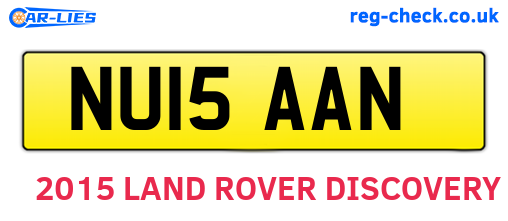 NU15AAN are the vehicle registration plates.