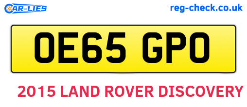 OE65GPO are the vehicle registration plates.