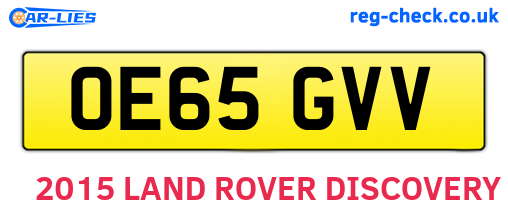 OE65GVV are the vehicle registration plates.