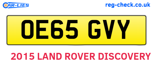 OE65GVY are the vehicle registration plates.