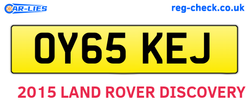 OY65KEJ are the vehicle registration plates.