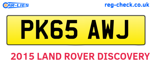 PK65AWJ are the vehicle registration plates.