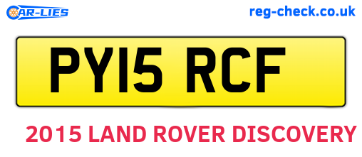 PY15RCF are the vehicle registration plates.