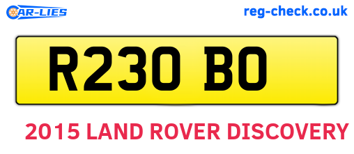 R23OBO are the vehicle registration plates.