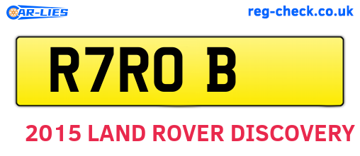 R7ROB are the vehicle registration plates.