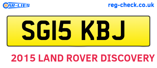 SG15KBJ are the vehicle registration plates.