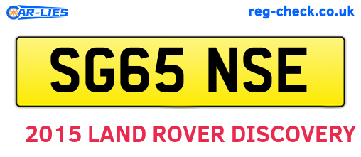 SG65NSE are the vehicle registration plates.