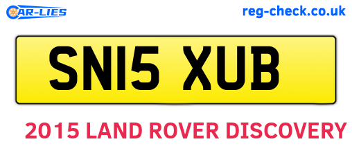 SN15XUB are the vehicle registration plates.