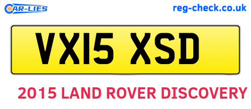 VX15XSD are the vehicle registration plates.