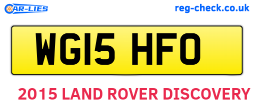 WG15HFO are the vehicle registration plates.