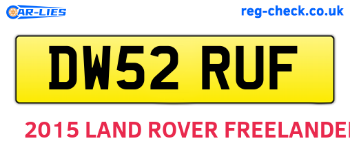 DW52RUF are the vehicle registration plates.