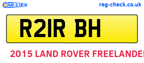 R21RBH are the vehicle registration plates.