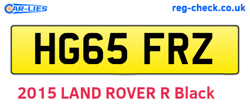 HG65FRZ are the vehicle registration plates.