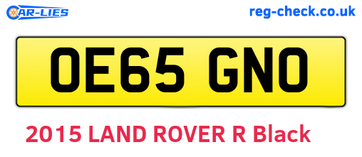 OE65GNO are the vehicle registration plates.