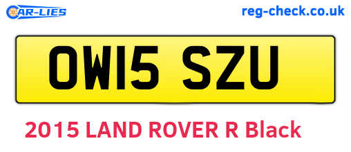 OW15SZU are the vehicle registration plates.