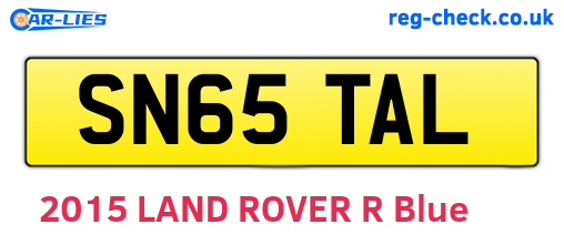 SN65TAL are the vehicle registration plates.