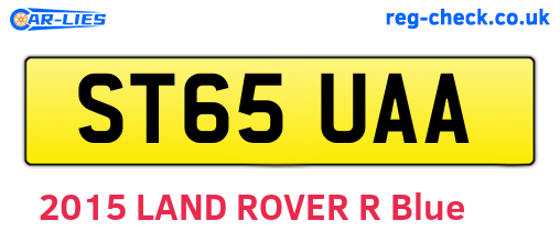 ST65UAA are the vehicle registration plates.