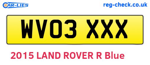 WV03XXX are the vehicle registration plates.