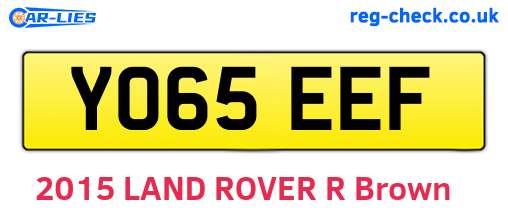 YO65EEF are the vehicle registration plates.