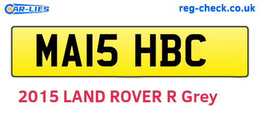 MA15HBC are the vehicle registration plates.