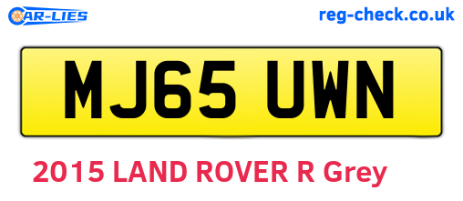 MJ65UWN are the vehicle registration plates.