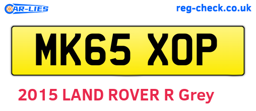 MK65XOP are the vehicle registration plates.