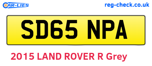 SD65NPA are the vehicle registration plates.