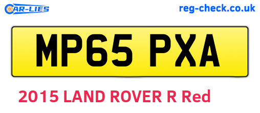 MP65PXA are the vehicle registration plates.