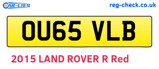 OU65VLB are the vehicle registration plates.