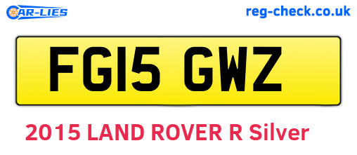 FG15GWZ are the vehicle registration plates.
