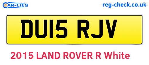 DU15RJV are the vehicle registration plates.