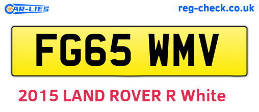 FG65WMV are the vehicle registration plates.